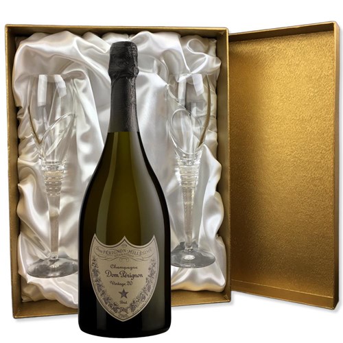 Dom Perignon Cuvee Prestige Brut 2015 Champagne 75cl in Gold Presentation Set With Flutes